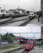 Auch beim Blick aus Richtung Osten sind die Ver�nderungen, die der Bahnhof Gais in der Zwischenzeit erfahren hat, gut zu erkennen: Auf der oberen Aufnahme aus dem Fr�hjahr 1979 sind der ABDeh 4/4 3
