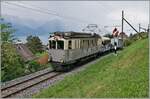 Les chemins de fer disparus - Die verschwundenen Bahnen (LLB 1915 - 1967) Der Leuk Leukerbad Bahn (LLB) Triebwagen mit der Anschrift ABFe 2/4 N° 10 der Blonay Chamby Bahn ist mit passenden Wagen