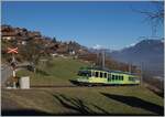 Der AOMC (TPC) Beh 4/8 592 erreicht in Kürze die Haltestelle Pont de Chemex..