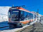 Gornergratbahn  Polaris  3091 zum Gornergrat am Rotenboden, 11.03.2023.