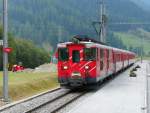 MGB - Regio von Visp nach G�schenen mit dem Triebwagen Deh 4/4 53 in Reckingen am 25.09.2009