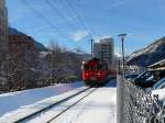 MGB - Regio nach Andermatt - G�schenen mit dem Triebwagen Deh 4/4 52 unterwegs in Brig am 30.12.2010
