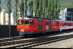 MGB - Zahnradtriebwagen Deh 4/4  95 beim verlassen des Bhf. Visp am 20.07.2026
