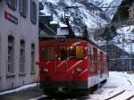 MGB Triebwagen 94 Deh-4/4II schiebt R621 von G�schenen (ab 07:53) nach Andermatt (an 08:03).