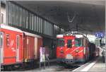 Deh 4/4 I 22  St.Niklaus  ex BVZ kuppelt in Disentis an den R835 �ber den Oberalppass nach Andermatt.
