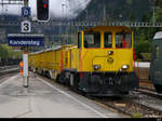 Marti Tunnel AG - Disellok  Esther  Emf 3/3 98 85 5 831 002-1 (ex SBB) bei Rangierfahrt im Bahnhof von Kandersteg am 05.10.2020