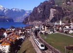 Ein ETR 470 auf dem Weg zum Gotthard bei Sisikon, 06.03.2000, CIS 154.