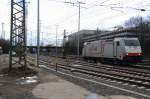 185 580-8  Jana  von Crossrail rangiert in Aachen-West am Nachmiitag vom 22.2.2014.