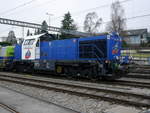 Gleisbau Scheuchzer - Diesellok 99 85 88 47 101-3 abgestellt im Spiez am 25.02.2018