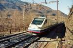 ETR 470 Cisalpino auf der fahrt nach Milano C.bei Mezzovico im Februar 2005.