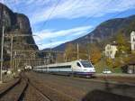 Am 02.11.2007 fuhr ein ETR 470 CISALPINO durch Faido am Gotthard.