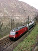 Re 460 059 mit CIS nach Zrich HB am 03.04.2008 bei Giornico