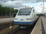 Cisalpino ETR 470 Milano - Stuttgart am 20.05.2003 in Singen. Der Zug kommt von Schaffhausen / Schweiz, er mu zur Weiterfahrt nach Stuttgart hier  Kopf machen .