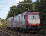 185 599 und 595 Lz Richtung Krefeld an der ehem. Anrufschranke 2.9.09