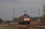 185 600-4 der Crossrail als Tfzf vmtl. nach Herzogenrath an KM 28.4 der KBS485 23.3.10