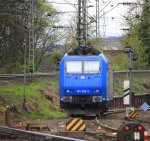 185 525-3 von Crossrail steht auf dem abstellgleis in Aachen-West bei Regenwolken am 26.4.2012.