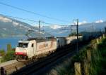 186 901 mit einem Containerzug am 01.09.2010 bei Einigen.