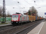 CROSSRAIL 185 599-8 mit Containerzug am 30.01.15 in Ladenburg