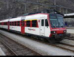 RegionAlps / SBB - Steuerwagen ABt  50 85 39-43 948-1 abgestellt im Bhf. Brig am 26.02.2023