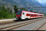 SBB / RegionAlps - RABe 94 85 0 533 708-9 bei der ausfahrt aus dem Bahnhof von Gampel-Steg am 28.06.2026