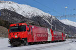 RhB, Ge 4/4III Nr 645 bei Celerina / Schlarigna kommen aus Samedan.