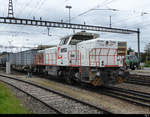 Sersa - Lok Julia  92 80 1277 015-4 bei Rangierarbeiten im Bahnhof von Aarberg am 10.10.2020