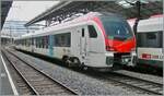Der Thurbo EVO RABe 531 402-1 mit der etwas erstaunten UIC Anschrift (RAB 94 85 0 531 402-1 CH-THB) auf einer Testfahrt in Lausanne.