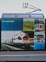 Blick auf das mit Eigenwerbung versehene Antriebsmodul von RABe 526 762-0 (Stadler GTW) der Thurbo AG im Bahnhof Konstanz.
[12.7.2018 | 15:26 Uhr]