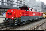 SBB - Lok Aem 940 010-2 mit Bauzug im HB Zürich am 28.02.2026