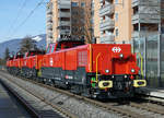 Gleich vier Aem 940 015, 017, 020 und 021 als Lokzug auf Testfahrt bei Solothurn-Allmend am 16.