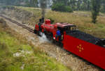 Newly restored NG15 #119 in bright apple red pulls the Apple Express up the Forest hill from Humewood on 29 Dec 2017