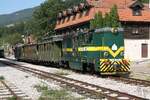 Als SRB-SV 740-101 angeschriebene (sollte eigentlich 745-101 sein) Lok der Type FAUR L45H am 12.August 2026 beim Verschub in der Stanica Mokra Gora.