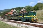 Als SRB-SV 740-101 angeschriebene (sollte eigentlich 745-101 sein) Lok der Type FAUR L45H am 12.August 2026 beim Verschub in der Stanica Mokra Gora.