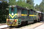 Als SRB-SV 740-101 angeschriebene (sollte eigentlich 745-101 sein) Lok der Type FAUR L45H am 13.August 2026 vor dem ersten Zug von Sargan-Vitasi nach Mokra Gora in der Stanica Jatare.