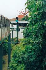 Zug der SDC Sentosa Monorail am 08.Mai 2002 bei der Cable Car Station 4. (Fotoscan)