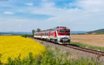 757 008 mit dem R 918 (Kosice - Zvolen osobna stanica) bei Krpec 5.5.26
