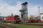 SK-JUSO 720 594-1 (angeschrieben als CSD T435 0594) am 12.April 2014 im ZSR ´ELEZNÍC MÚZEJNO-DOKUMENTAČNÉ CENTRUM in Bratislava Východ.