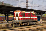 721 058-6 rangiert am 24. April 2019 im Bahnhof Zvolen. 