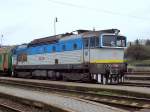 750 164-6 der ZSSK mit Nahverkehrszug am 19.03.2007 in Nitra.