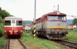 751207 und 751115 stehen am 19.5.2004 neben diversen anderen Fahrzeugen  im Depot Kralovany.