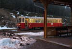 Fotohalt am Bahnhof in Pernink mit der  Brotbüchse  810 391 bei trübem Tauwetter am 03.02.24