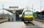 Mit 163053 und ihrem OS erreichten wir am 2.5.2003 Trebisov. 
Dieser Bahnhof war fr mich ein interessanter Anlaufpunkt, da hier die Breitspurbahn aus der Ukraine kommend durchfhrt.