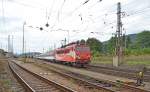 362 015-0 mit Fernzug R 607 „Liptov“ („Die Region Liptau“) Bratislava hl. st./Preßburg Hbf. – Košice/Kaschau im östlichen Teil des Silleiner Bahnhofsanlages (Žilina); 22.09.2012