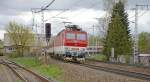 363 144-7 mit Fernzug R 604 „Dargov“ Koice/Kaschau – Bratislava hl. st./Preburg Hbf. durchfhrt im Bereich des Haltepunktes Poprad-Spisk Sobota/Deutschendorf-Georgenberg (Haltepunkt nur an der Popradtalbahn); 28.04.2013