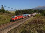 Die 383 104 mit einem IC nach Košice am 19.09.2018 unterwegs bei Štrba.