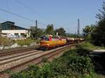 Die 240 120 und die 240 003 mit einem Güterzug am 12.09.2020 unterwegs bei Bratislava-Vinohrady.