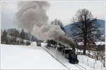 Eine herrliche Winterlandschaft am vergangenen Wochenende auf der Museumsbahn Čierny Balog (ČHZ - Čiernohronská železnica).