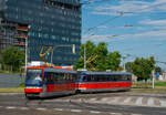 Bratislava     DPB CKD Tatra T3 7303 + 7304 als Linie 4, Tomášikova/Vajnorská, 04.06.2022