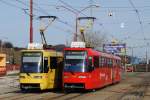 K2S 7116 und 7123 in der Wendeanlage Raca - Komisarky.(15.02.2014)