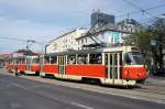 Slowakei / Straßenbahn Bratislava: Tatra T3G - Wagen 7835 ...aufgenommen im Mai 2015 an der Haltestelle  Trnavské mýto  in Bratislava.